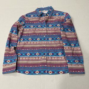 Panhandle Girls  Large Western Pearl Snap Button Long Sleeve Shirt
